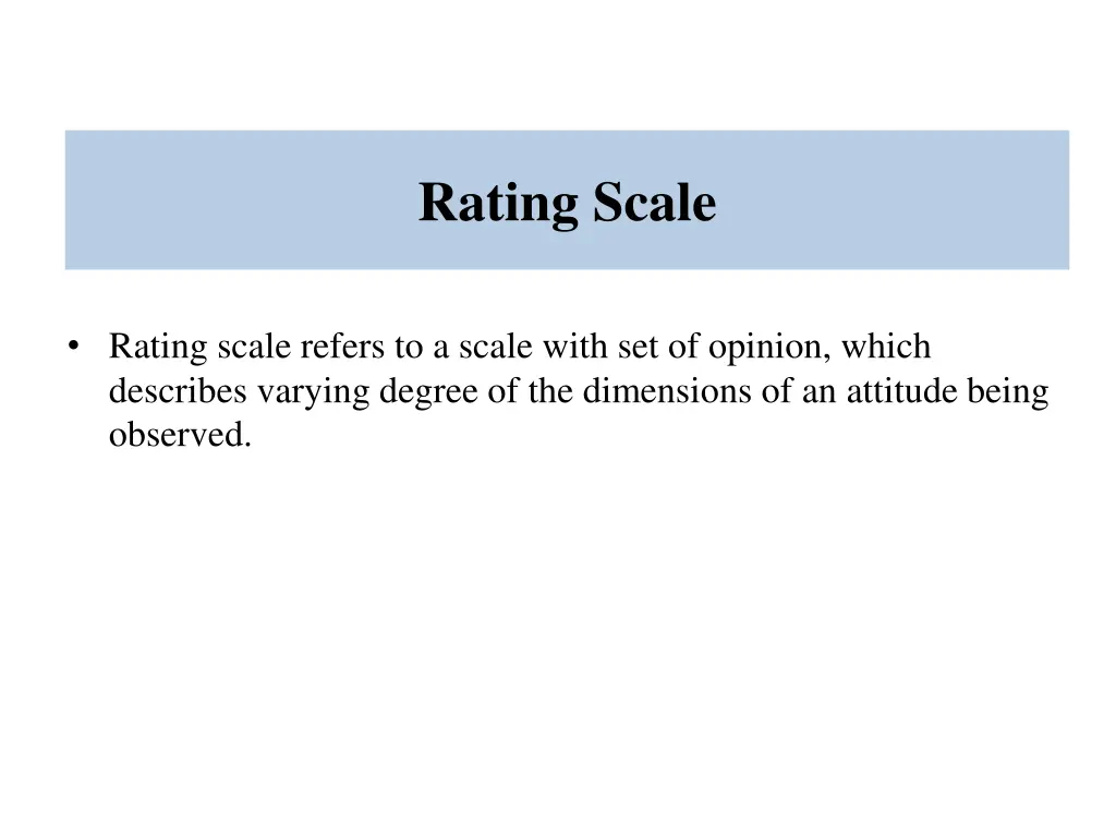 rating scale