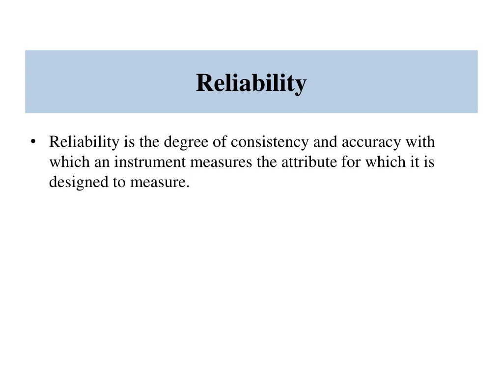 reliability