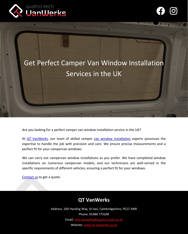 get perfect camper van window installation