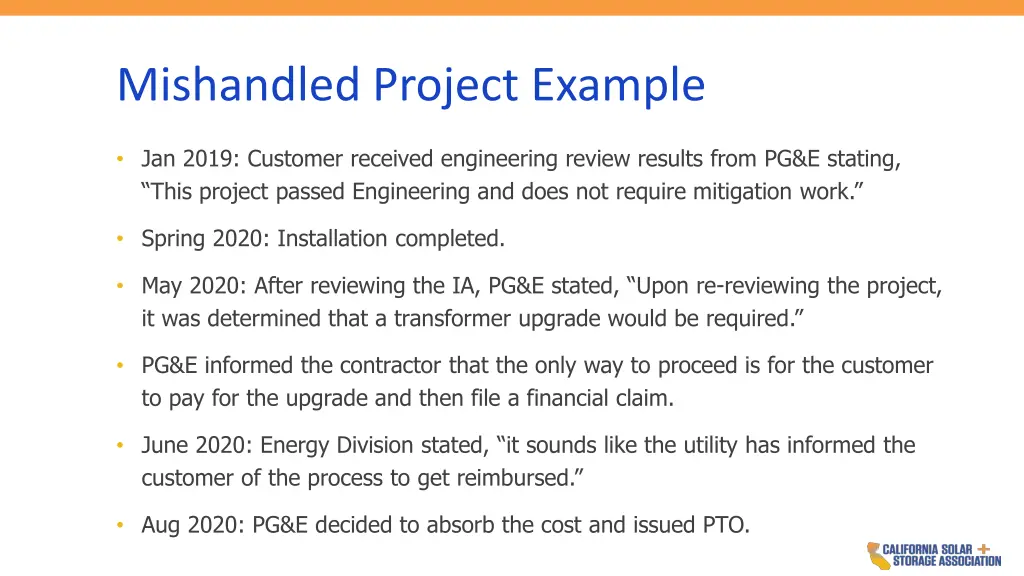 mishandled project example