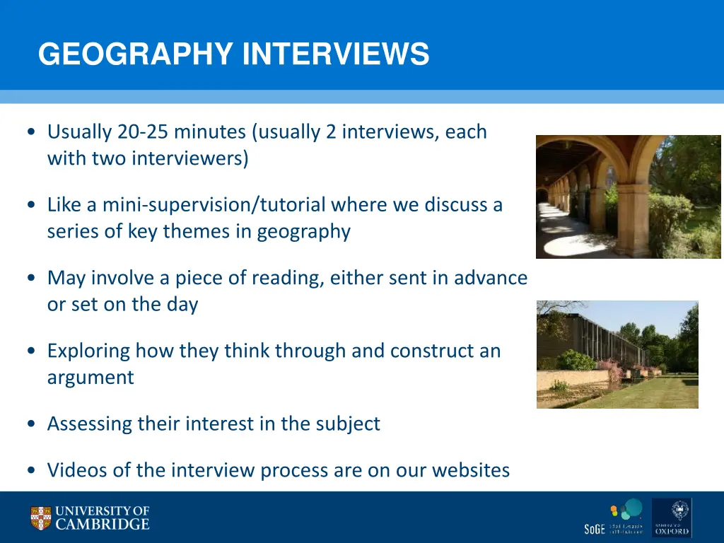 geography interviews
