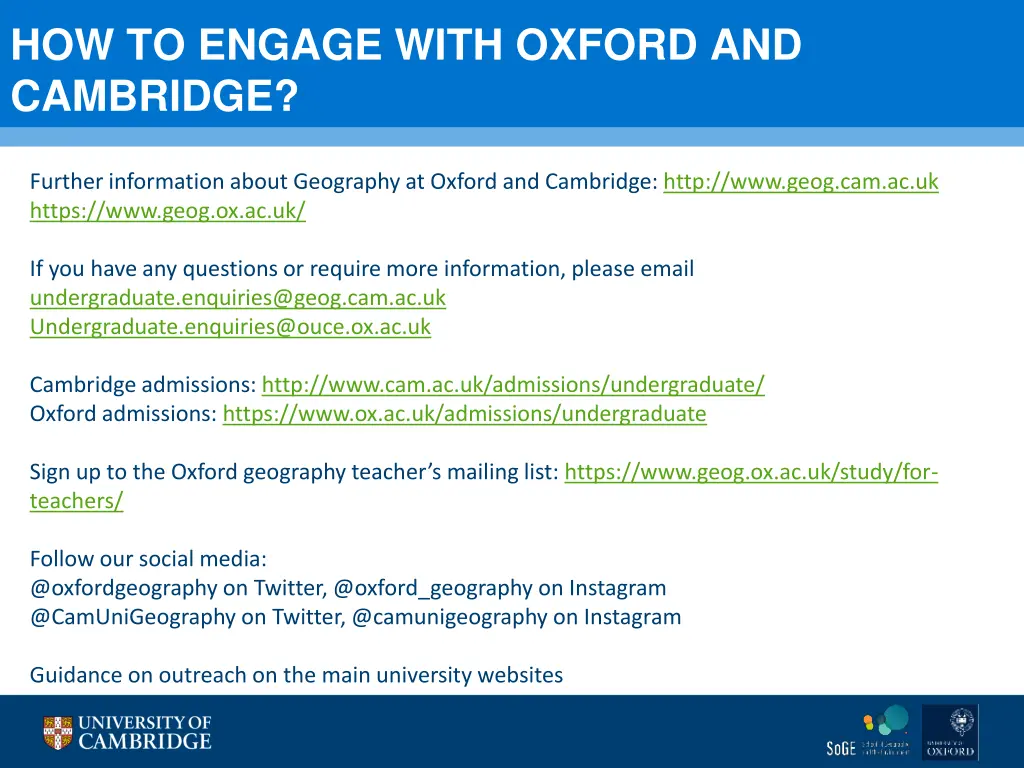 how to engage with oxford and cambridge
