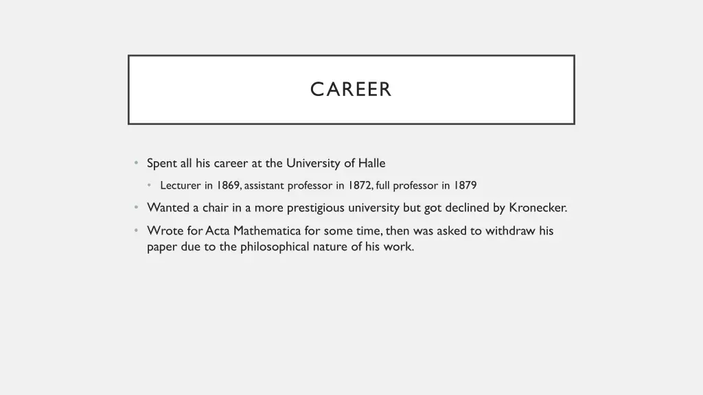 career