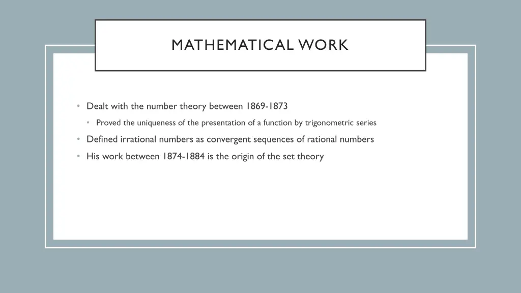 mathematical work
