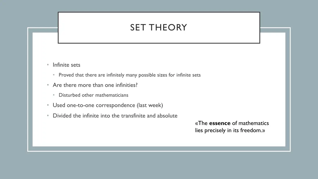 set theory