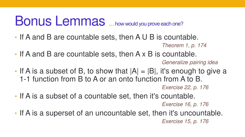 bonus lemmas how would you prove each one