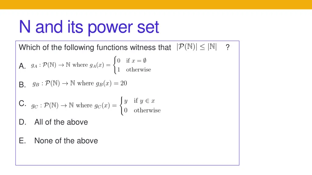 n and its power set 2