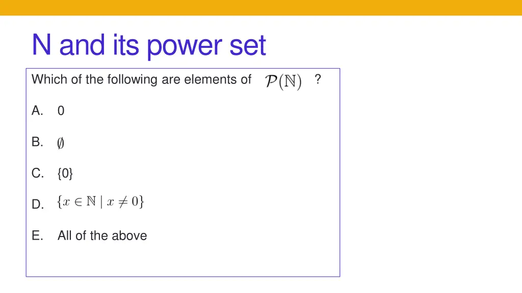 n and its power set