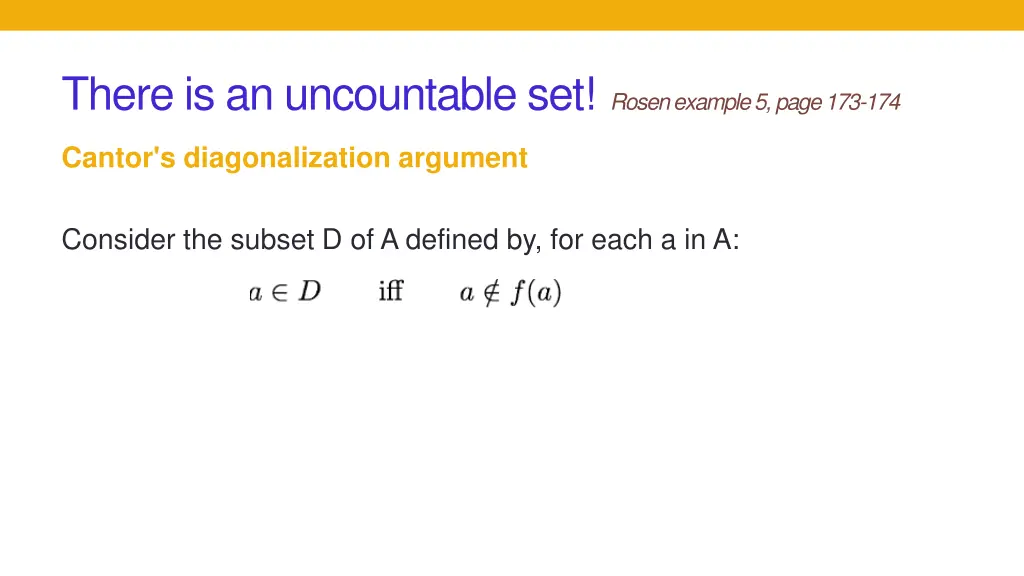 there is an uncountable set rosen example 5 page 2