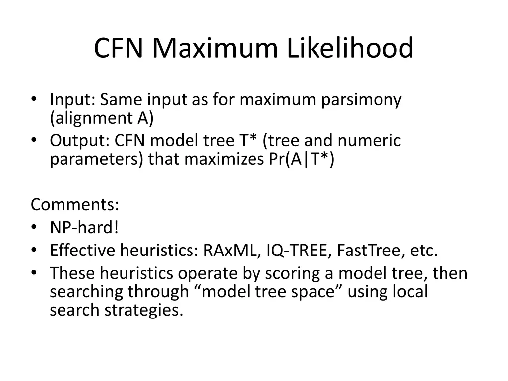 cfn maximum likelihood 1