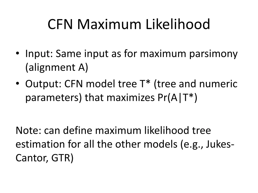 cfn maximum likelihood