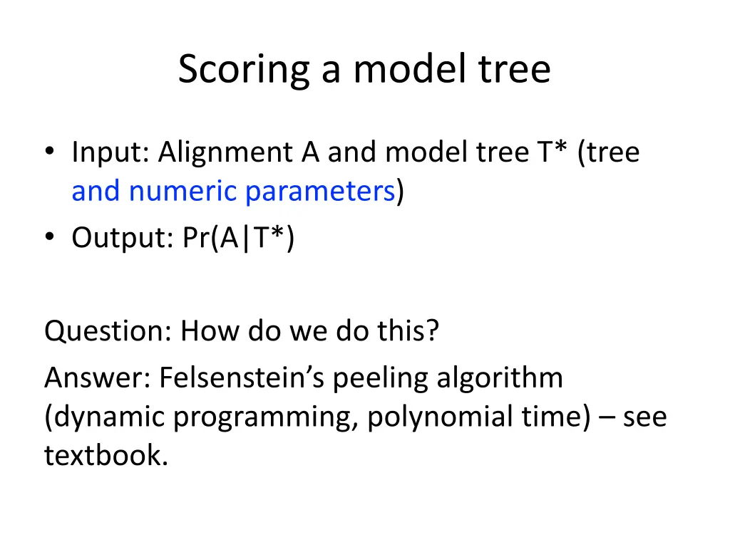 scoring a model tree