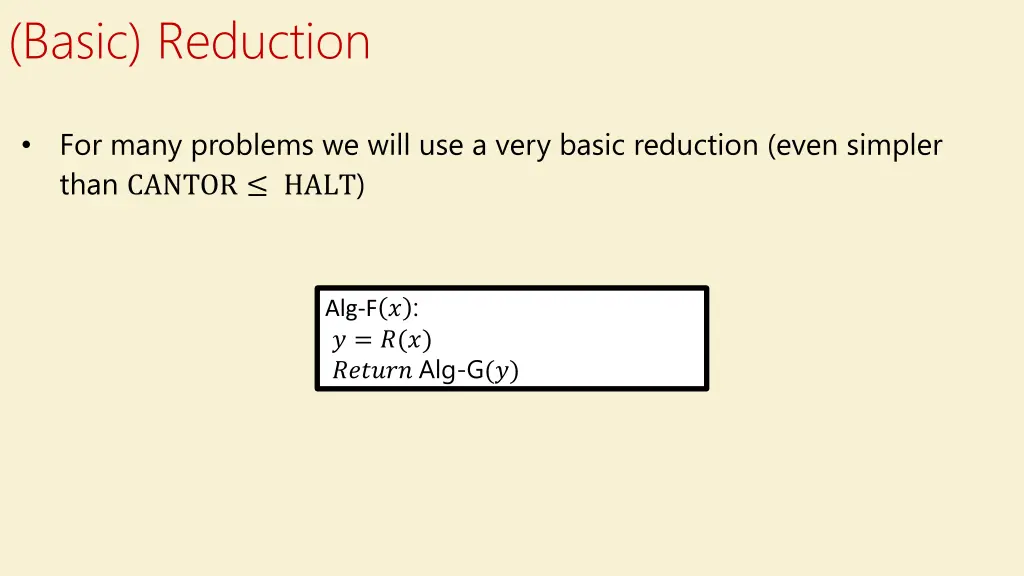 basic reduction