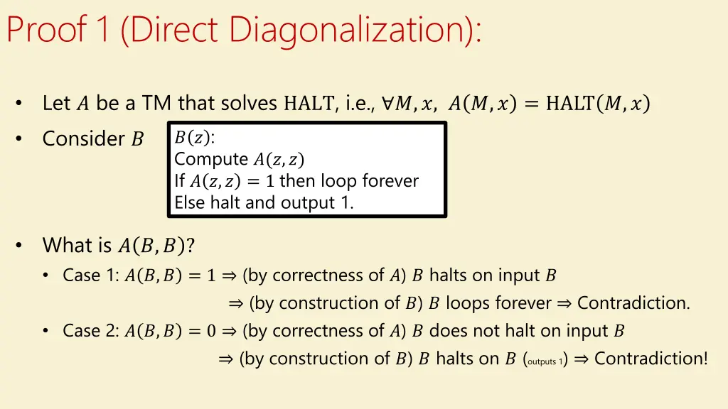 proof 1 direct diagonalization 2