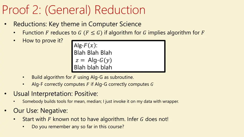 proof 2 general reduction reductions key theme