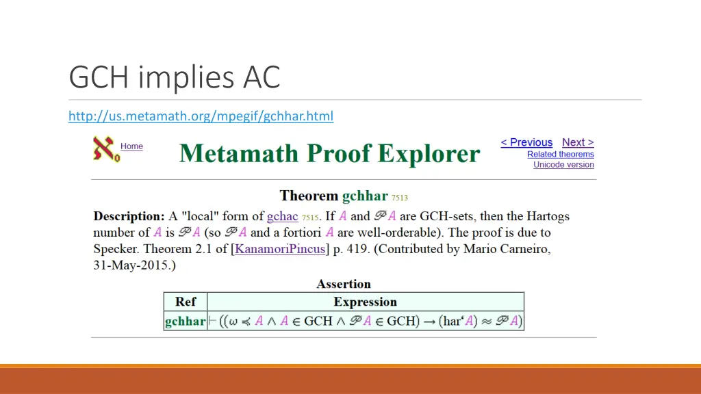 gch implies ac 1