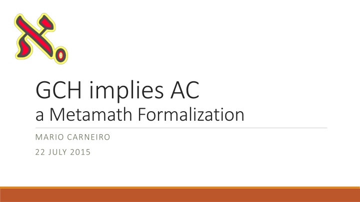 gch implies ac a metamath formalization