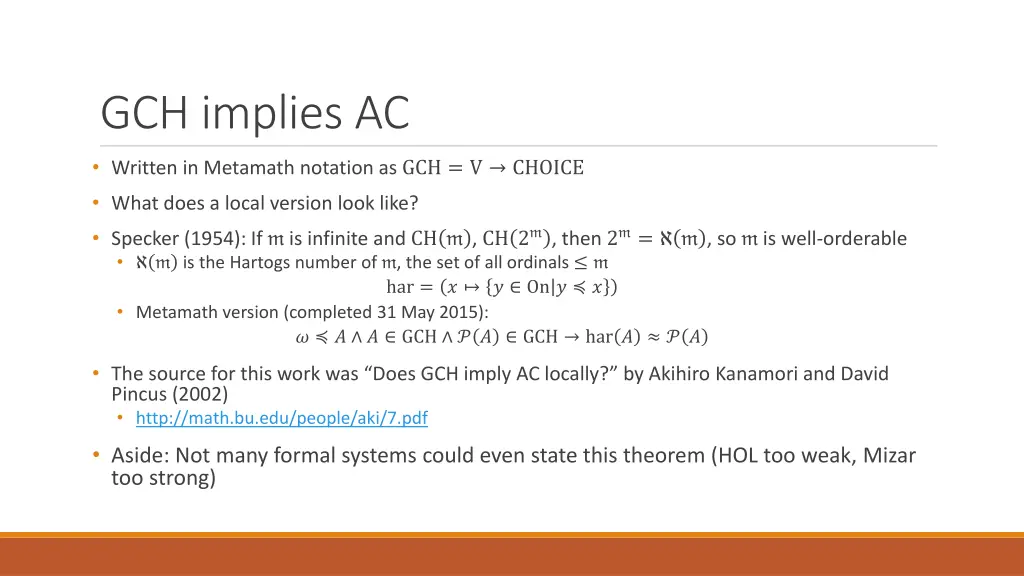 gch implies ac