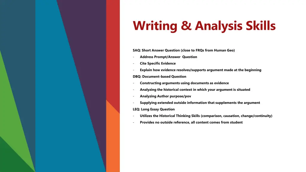 writing analysis skills