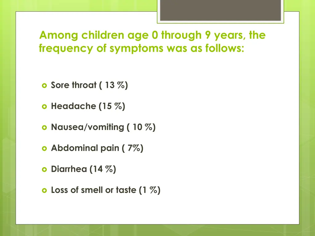 among children age 0 through 9 years 1