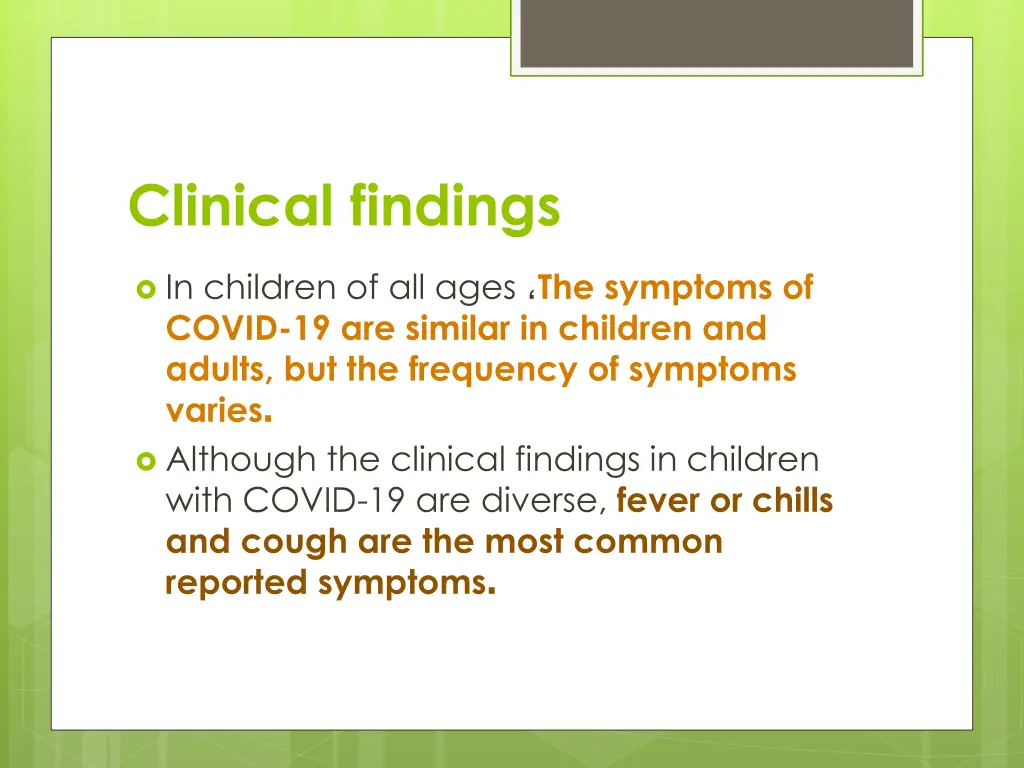 clinical findings