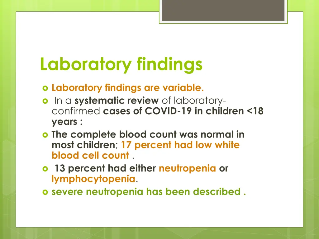 laboratory findings