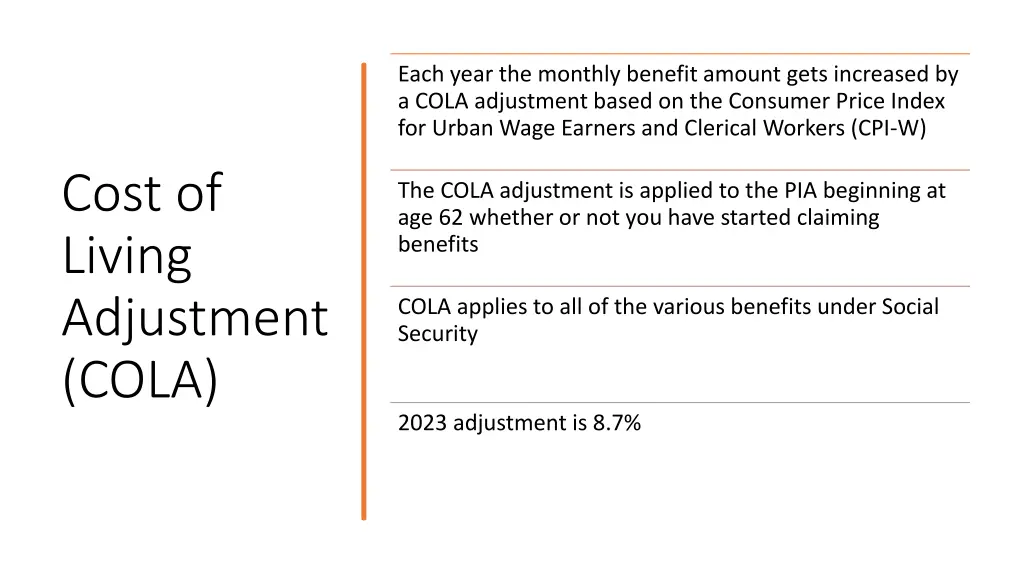 each year the monthly benefit amount gets