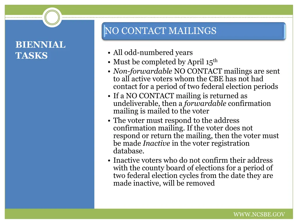 no contact mailings