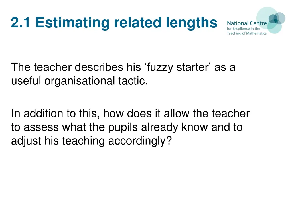 2 1 estimating related lengths
