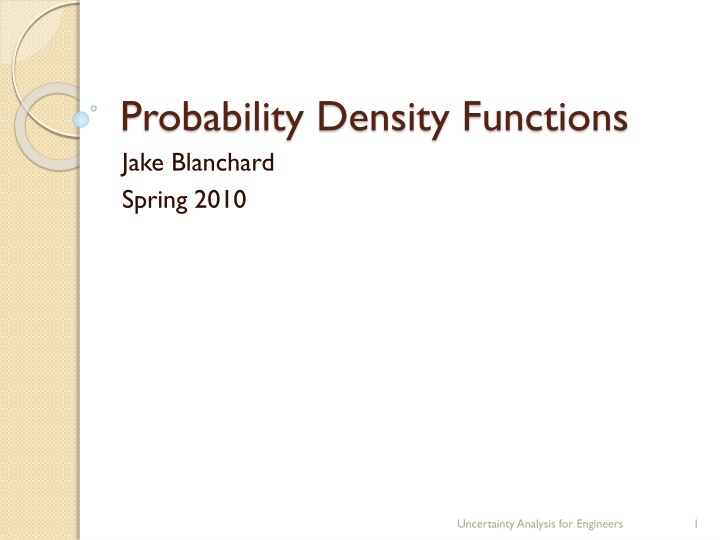 probability density functions jake blanchard