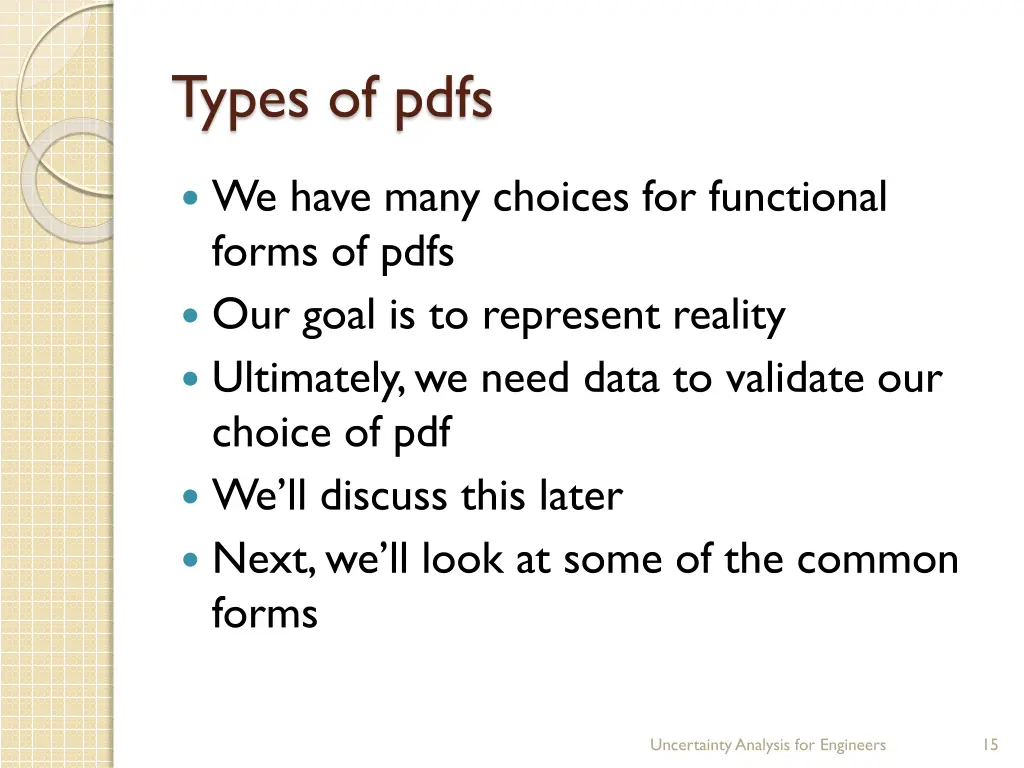 types of pdfs