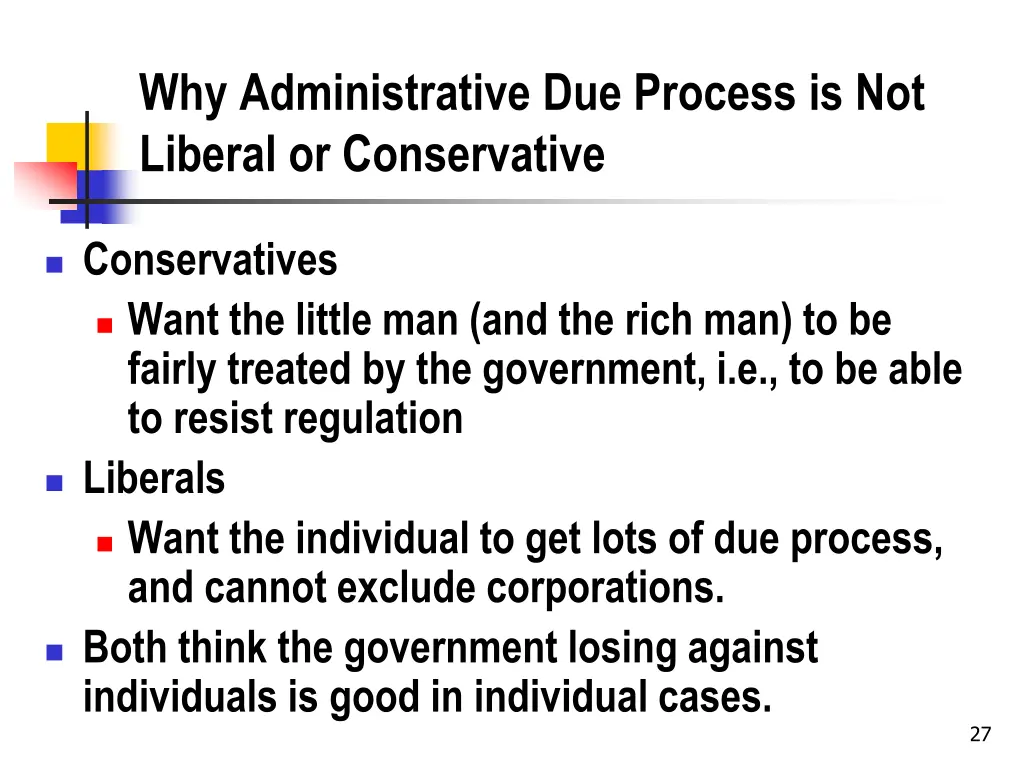 why administrative due process is not liberal