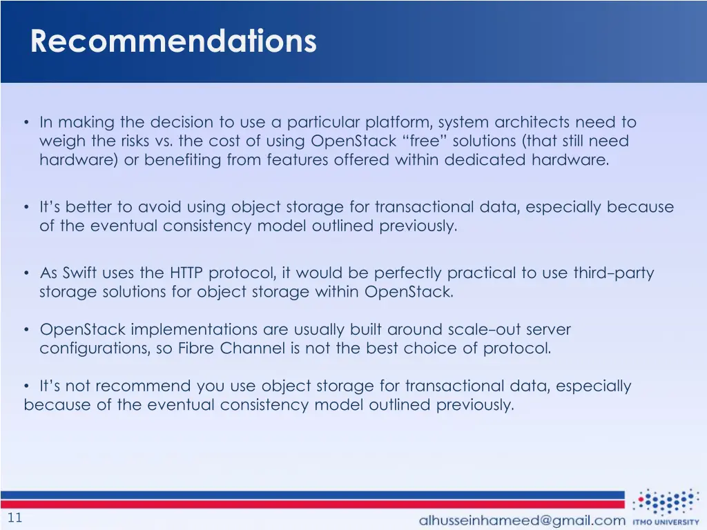 recommendations