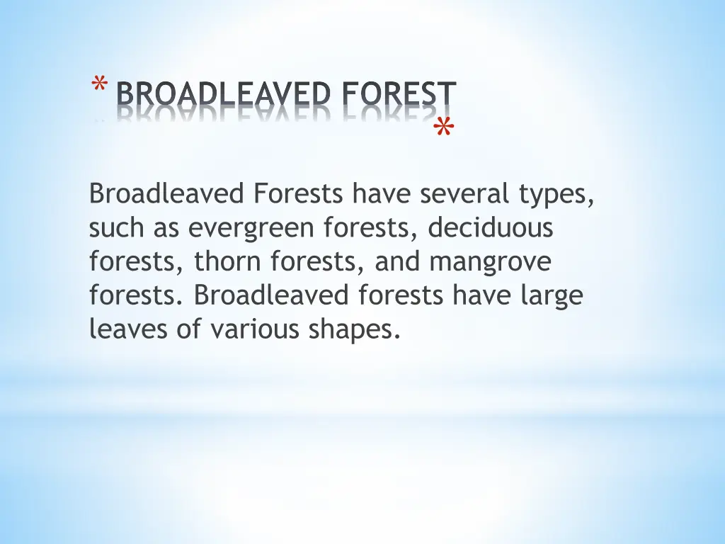broadleaved forest