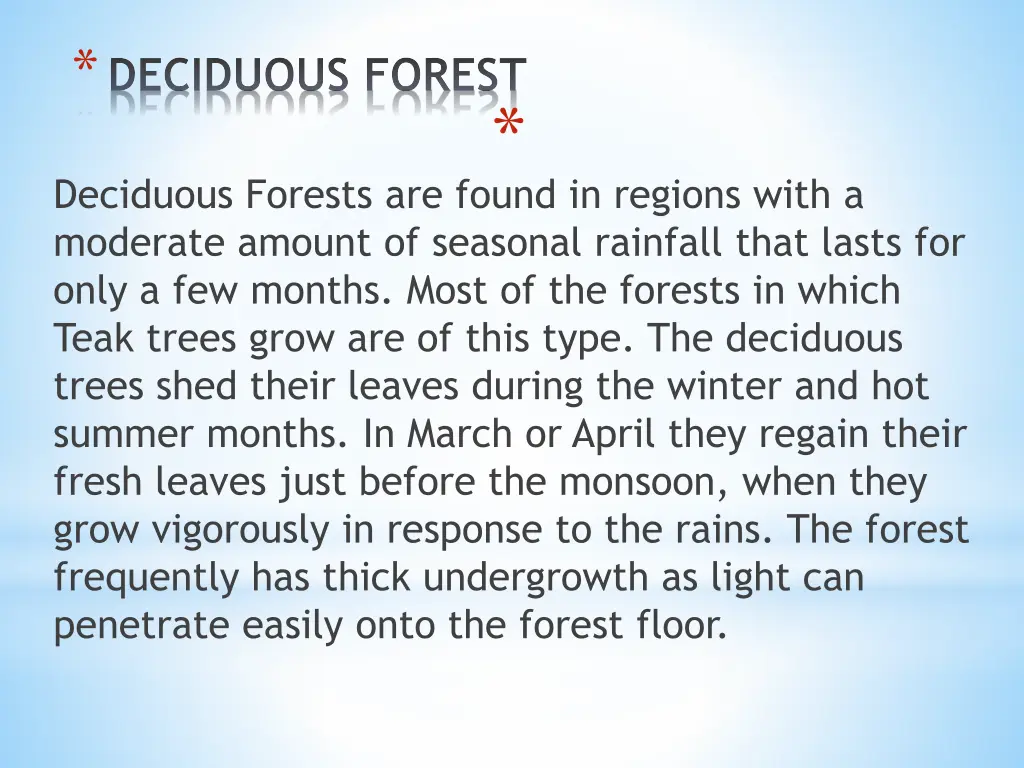 deciduous forest