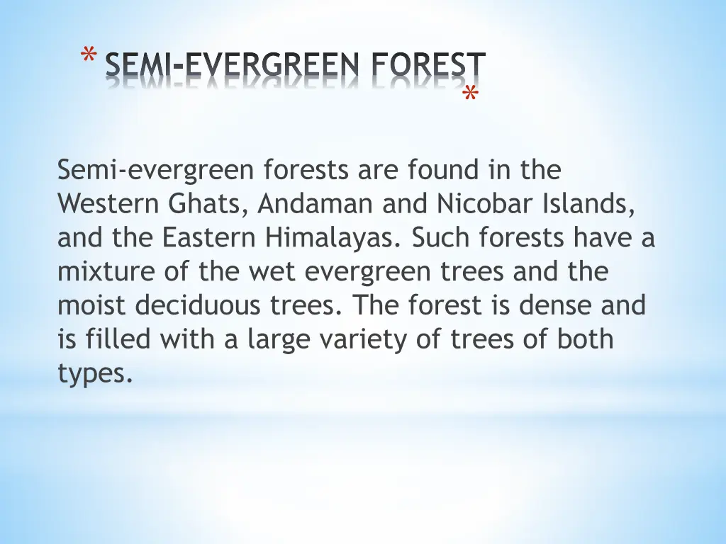 semi evergreen forest