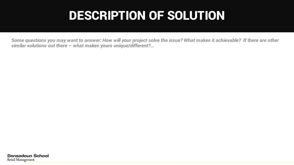 description of solution