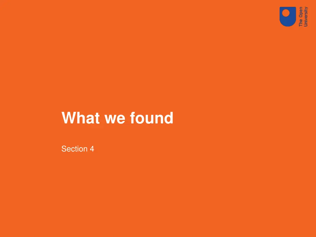 what we found