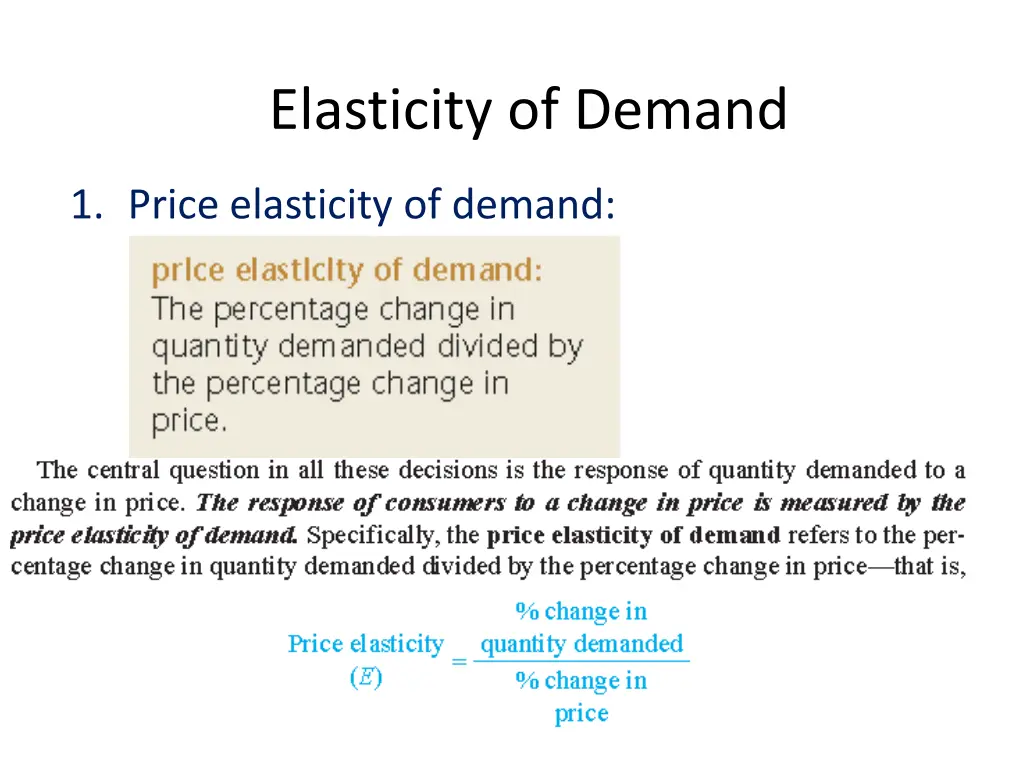 elasticity of demand 1