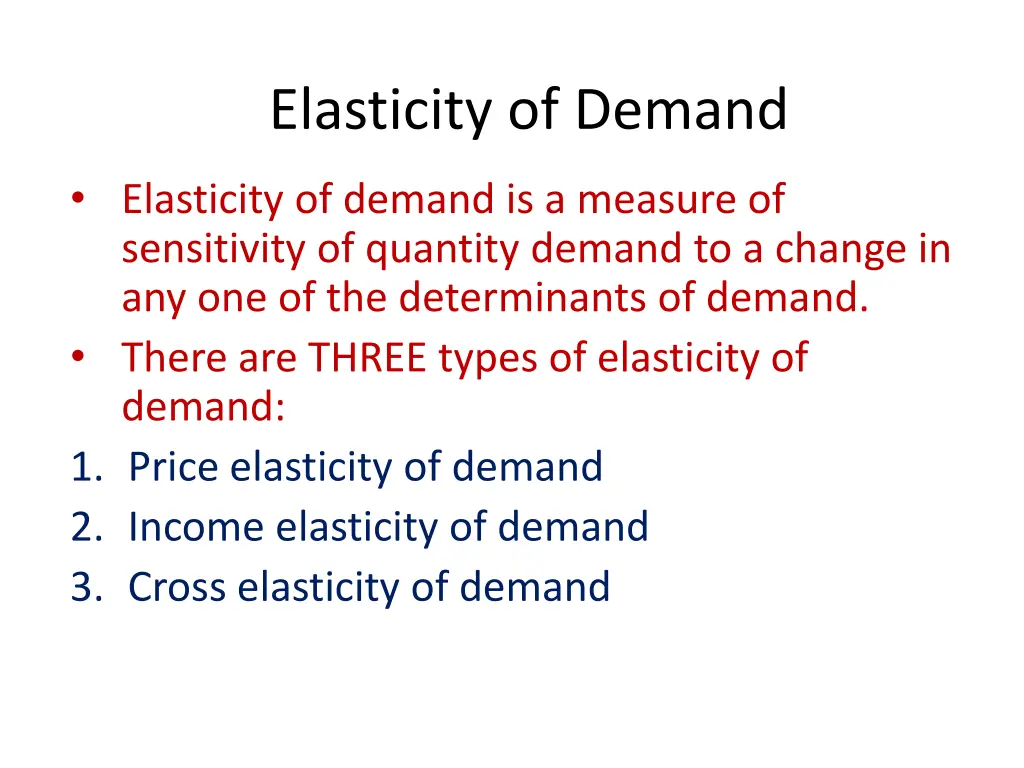 elasticity of demand