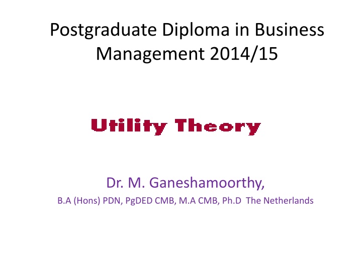 postgraduate diploma in business management 2014