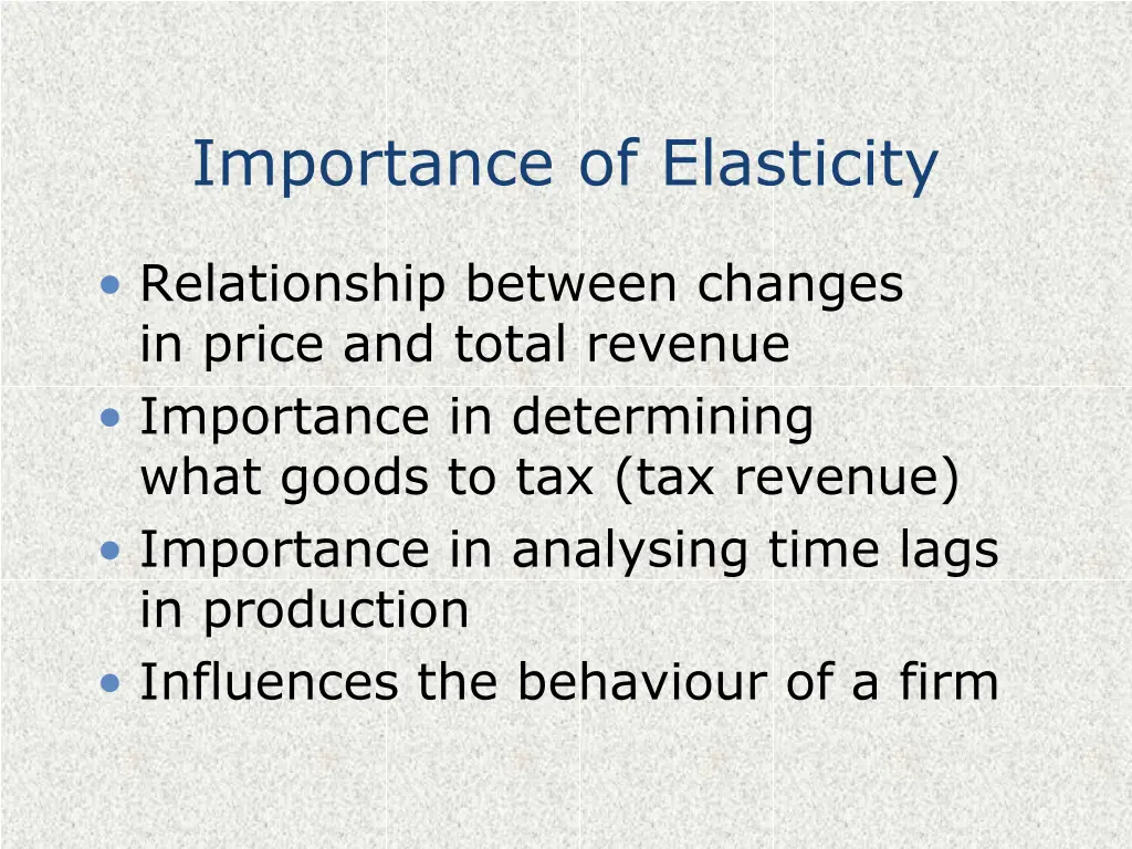 importance of elasticity