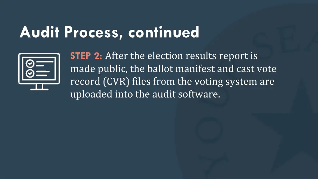 audit process continued