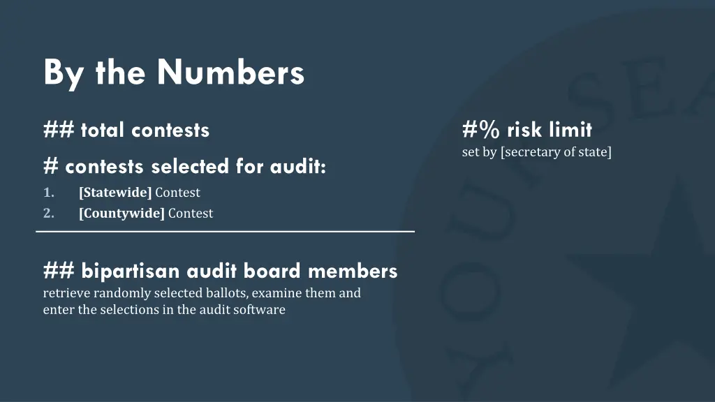 by the numbers