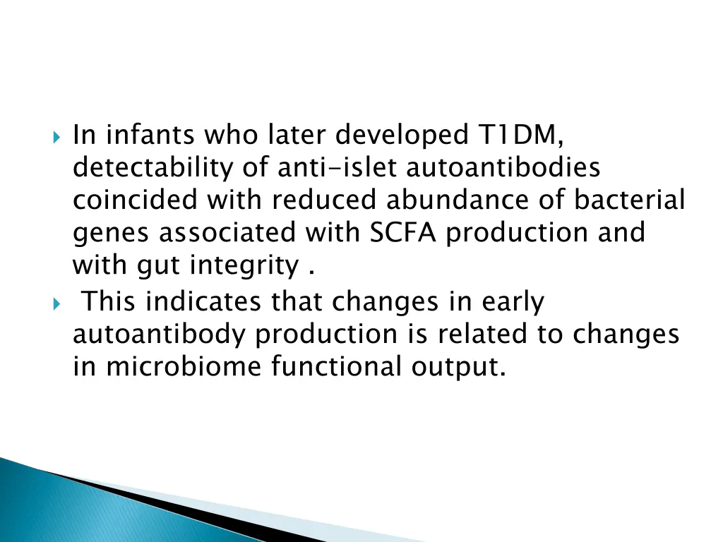 in infants who later developed t1dm detectability
