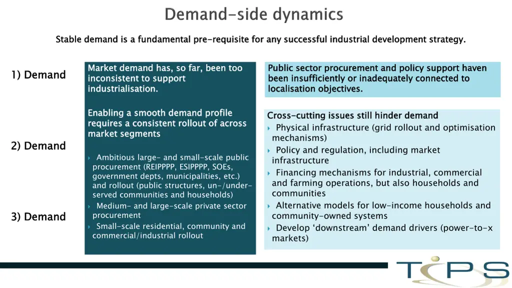 stable demand is a fundamental pre requisite