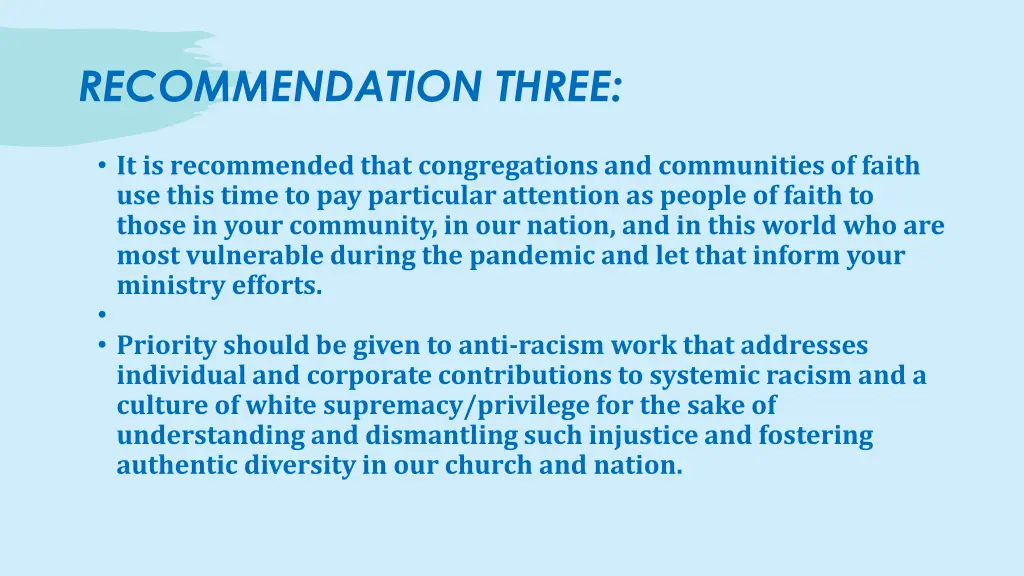 recommendation three