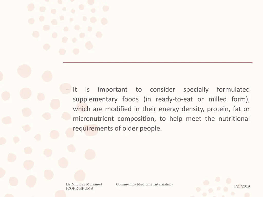 it is important to consider specially formulated