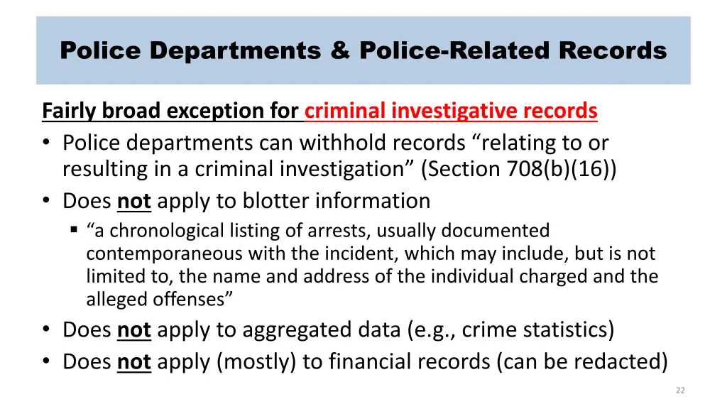 police departments police related records