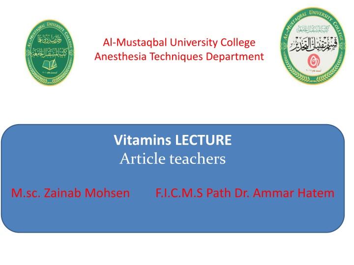 al mustaqbal university college anesthesia